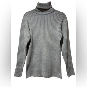 Coofandy Men’s Turtleneck Ribbed Soft Light Gray